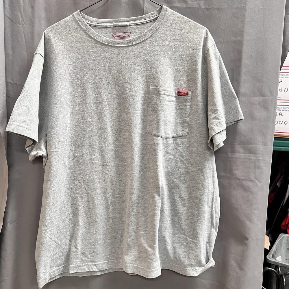 Coleman Men's short-sleeve, gray, cotton-blend pocket t-shirt Size XXL BR2177
